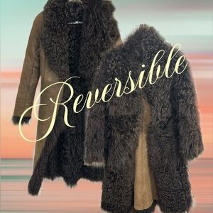Vintage Reversible Tibetan Lamb Fur Shearling Coat – Chocolate & Chestnut